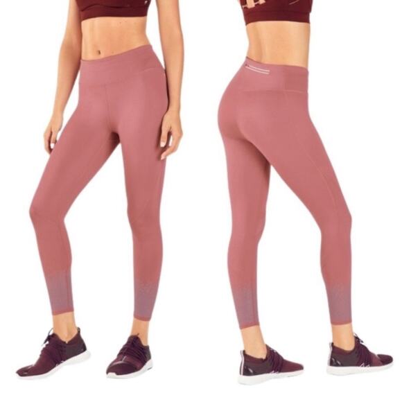 Fabletics Pants - Fabletics Ultracool Mid-Rise Reflective 7/8 Leggings Mauve Size Small